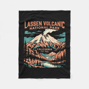 Lassen-Vulkane vintage Nationalpark-Abenteuer Fleecedecke