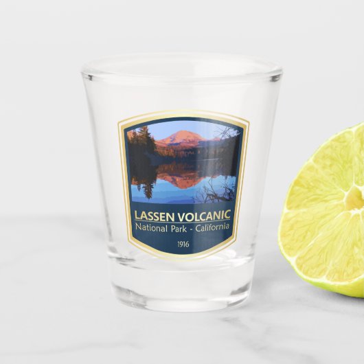 Lassen vulkanischen NP (PF1) Schnapsglas (Vorderseite)