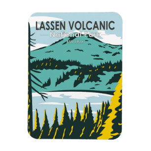 Lassen Vulkanischer Nationalpark California Vintag Magnet