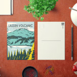 Lassen Vulkanischer Nationalpark California Vintag Postkarte<br><div class="desc">Lassen Sie vulkanische Vektorgrafik Design. Der Park ist reich an hydrothermalen Stätten wie Bumpass Hell,  mit seinen Hektar von sprudelnden Schlammkochtöpfen.</div>