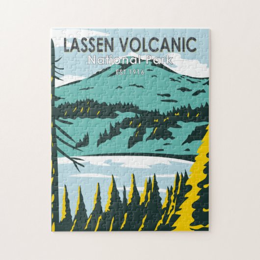 Lassen Vulkanischer Nationalpark California Vintag Puzzle (Vertikal)