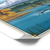 Lassen Vulkanischer Nationalpark Litho Artwork Pos Poster (Ecke)