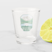 Lassen-Vulkanischer Nationalpark Minimal Retro Emb Schnapsglas (Rückseite)