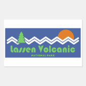 Lassen Vulkanischer Nationalpark Retro Rechteckiger Aufkleber (Vorderseite)