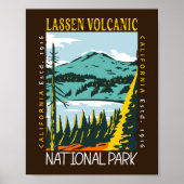 Lassen Vulkanischer Nationalpark Vintag erschütter Poster (Vorne)