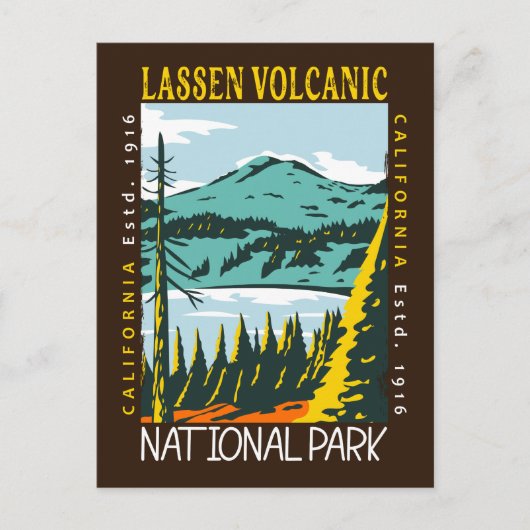 Lassen Vulkanischer Nationalpark Vintag erschütter Postkarte (Vorderseite)