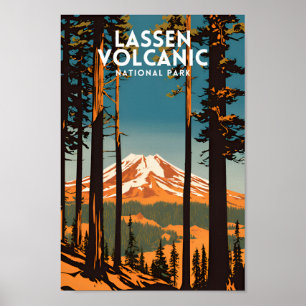 Lassen Vulkanischer Nationalpark Vintag Poster