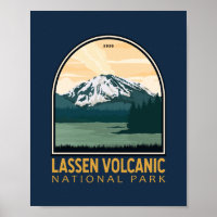Lassen-Vulkanischer Nationalpark Vintages Emblem