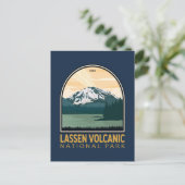 Lassen-Vulkanischer Nationalpark Vintages Emblem Postkarte (Stehend Vorderseite)
