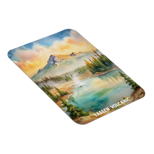 Lassen Vulkanischer Nationalpark Wasserfarbenmaler Magnet (Rechte Seite)
