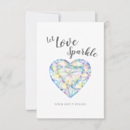 Lassend Liebe glänzen Diamond Wedding Aquarell RSVP Karte