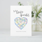 Lassend Liebe glänzen Diamond Wedding Aquarell RSVP Karte (Stehend Vorderseite)