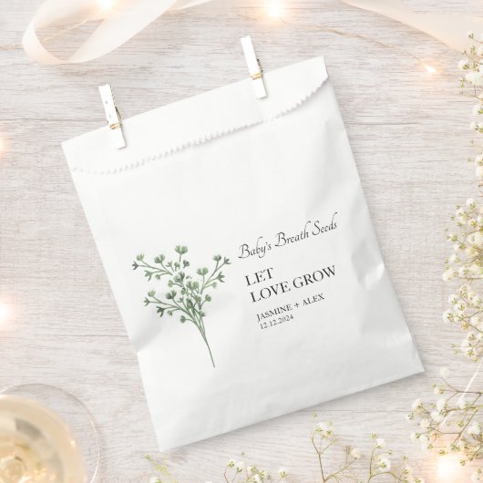 Lassend Liebe wachsen Baby's Atem Seed Wedding Geschenktütchen (Ausgeschnitten)