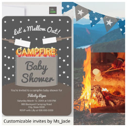 Lassend Mellow Out Marshmallow Campfire Babydusche Einladung