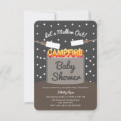 Lassend Mellow Out Marshmallow Campfire Babydusche Einladung (Vorderseite)