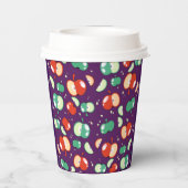 Lassend Party gestartet - Pop Apple auf Lila Pappbecher (Rückseite)