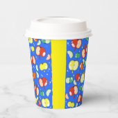 Lassend Party gestartet - Pop Apple on Blue Pappbecher (Links)