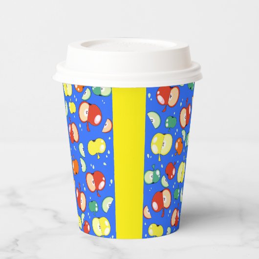 Lassend Party gestartet - Pop Apple on Blue Pappbecher (Links)