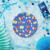 Lassend Party gestartet - Pop Apple on Blue Pappteller (Party)