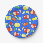 Lassend Party gestartet - Pop Apple on Blue Pappteller (Vorderseite)