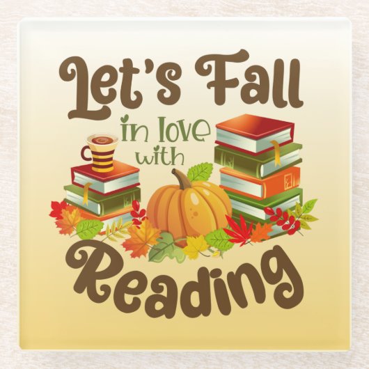 Lassend Rückgang in Liebe mit Lesen Glasuntersetzer (Vorderseite)