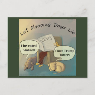 Lassend schlafende Hunde Lie Postcard von Rick Lon Feiertagspostkarte
