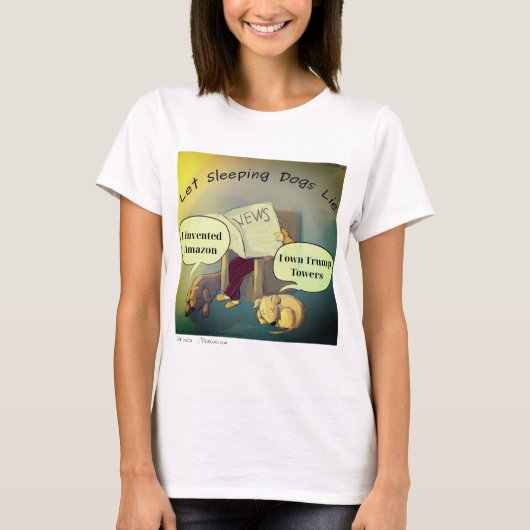 Lassend Schlafende Hunde Lie Womens Comic Tshirt (Vorderseite)