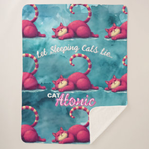 Lassend Schlafkatzen Lie Catatonic Sherpa Blanket Sherpadecke