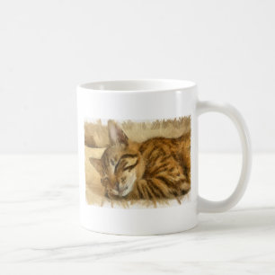 Lassend Schlafkatzen Lie Pencil Sketch Kaffeetasse