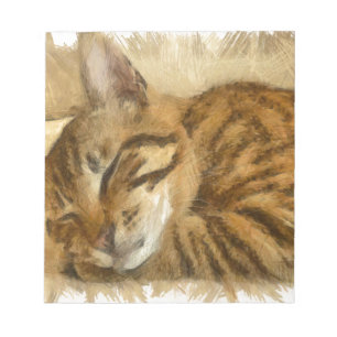 Lassend Schlafkatzen Lie Pencil Sketch Notizblock