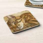 Lassend Schlafkatzen Lie Pencil Sketch Untersetzer (Linke Seite)