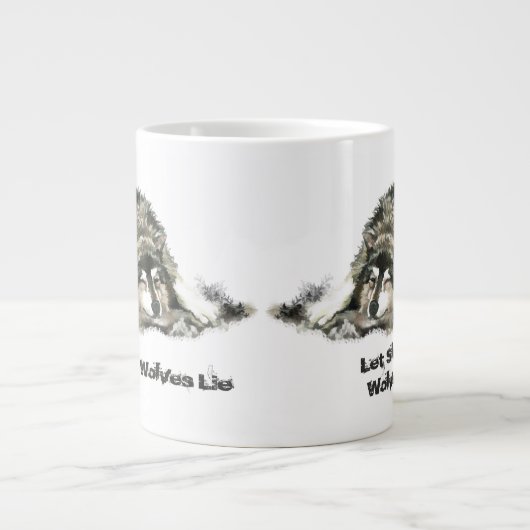 Lassend Schlafwölfe lassen inspirierendes Zitat zu Jumbo-Tasse (Vorderseite)