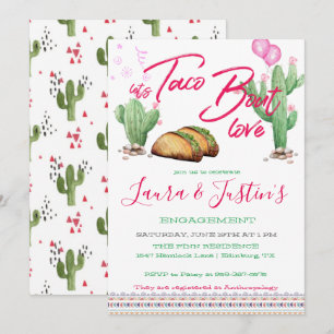 Lassend Taco "Bout Liebe Engagement Party Einladung