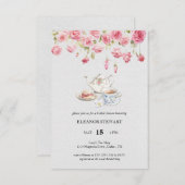 Lassend Tea-Tea-Party Einladung (Vorne/Hinten)