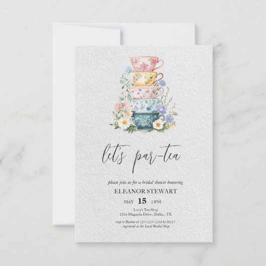 Lassend Tea-Tea-Party Einladung (Vorderseite)