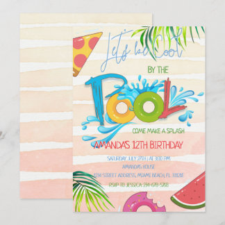 Lassenden werden von der Party des Pools Cool Einladung