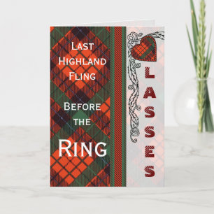 Lasses Batchelorette PartyNicholsonTartan Einladung
