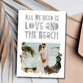 Lässig Beach Hochzeit in Urlaubsort Save the Date
