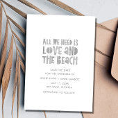 Lässig Beach Hochzeit in Urlaubsort Save the Date