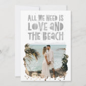 Lässig Beach Hochzeit in Urlaubsort Save the Date (Vorderseite)