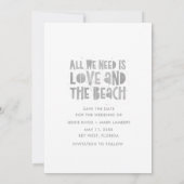 Lässig Beach Hochzeit in Urlaubsort Save the Date (Rückseite)