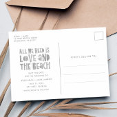 Lässig Beach Hochzeit in Urlaubsort Save the Date Ankündigungspostkarte