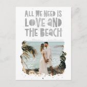 Lässig Beach Hochzeit in Urlaubsort Save the Date Ankündigungspostkarte (Vorderseite)