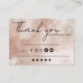 Lässig Beige Blush | Thankyou Business Card Visitenkarte (Vorderseite)