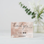 Lässig Beige Blush | Thankyou Business Card Visitenkarte (Stehend Vorderseite)
