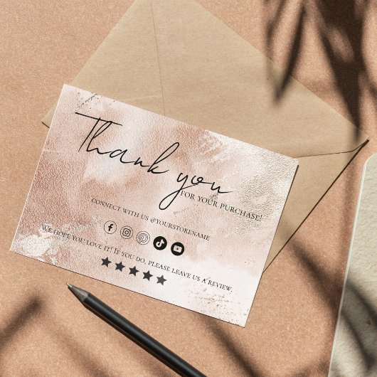 Lässig Beige Blush | Thankyou Business Card Visitenkarte
