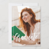 Lässig Beige Zwei Foto Senior Abschluss Einladung (Vorderseite)