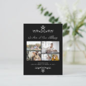 Lässig Black 5 Fotos Verziert Moving Ankündigung Postkarte (Stehend Vorderseite)