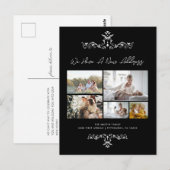 Lässig Black 5 Fotos Verziert Moving Ankündigung Postkarte (Vorne/Hinten)