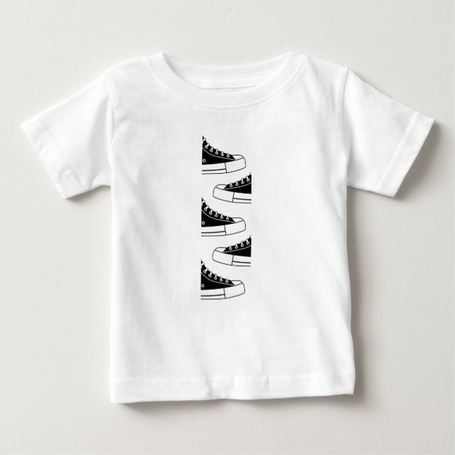 Lässig Black Sneakers Baby T - Shirt (Vorderseite)
